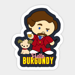 Hello Burgundy (with Title) Sticker